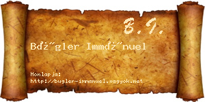 Bügler Immánuel névjegykártya
